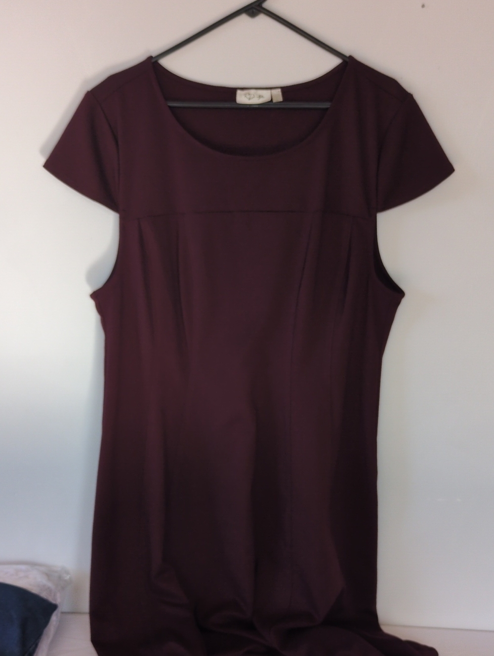 RD Style Short Sleeve Scoop Dress in Plum